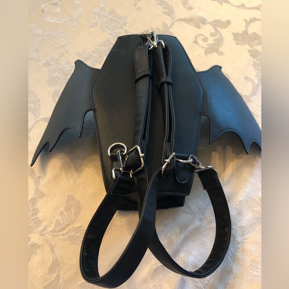 KILLSTAR Batbone coffin shaped faux leather backpack - Picture 6 of 8